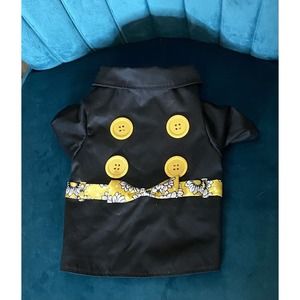 Black, White, And Yellow Floral Medium Dog Jacket‎